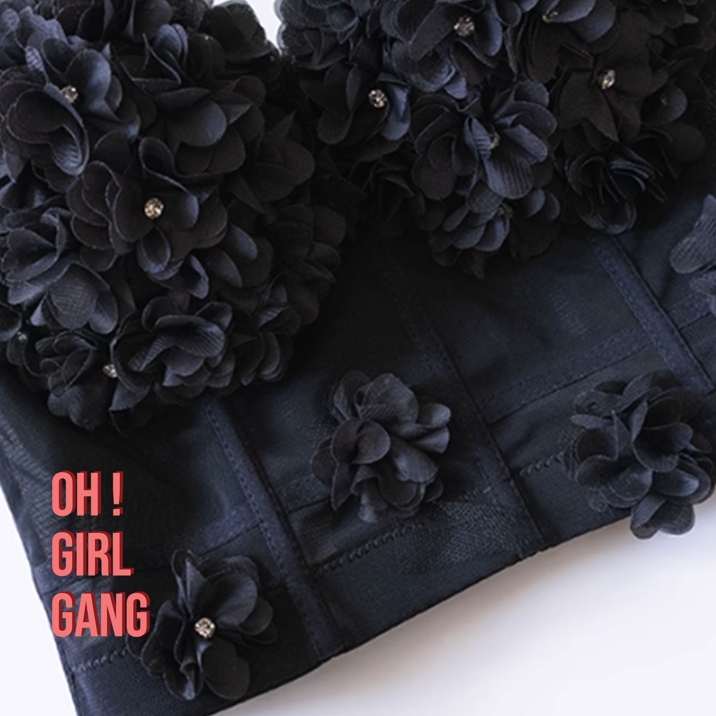 Tulle Flower Bustier Crop Top | Romantic Sheer Corset Top | Sexy Camisole | Party, Festival, Clubwear