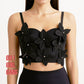 3D Floral Rhinestone Corset Top