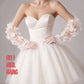 Handmade Ivory Tulle Bridal Gloves: 3D Flower Pearl Wedding Gloves, Touchscreen