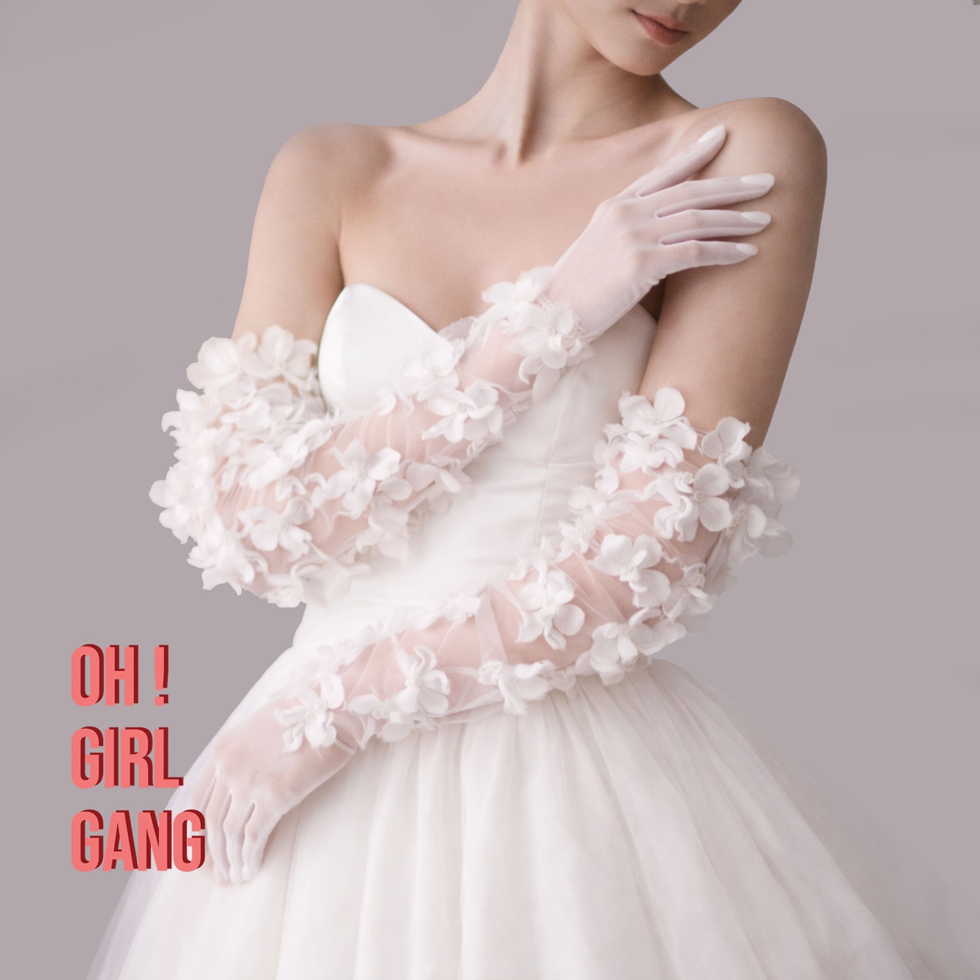 Handmade Ivory Tulle Bridal Gloves: 3D Flower Pearl Wedding Gloves, Touchscreen