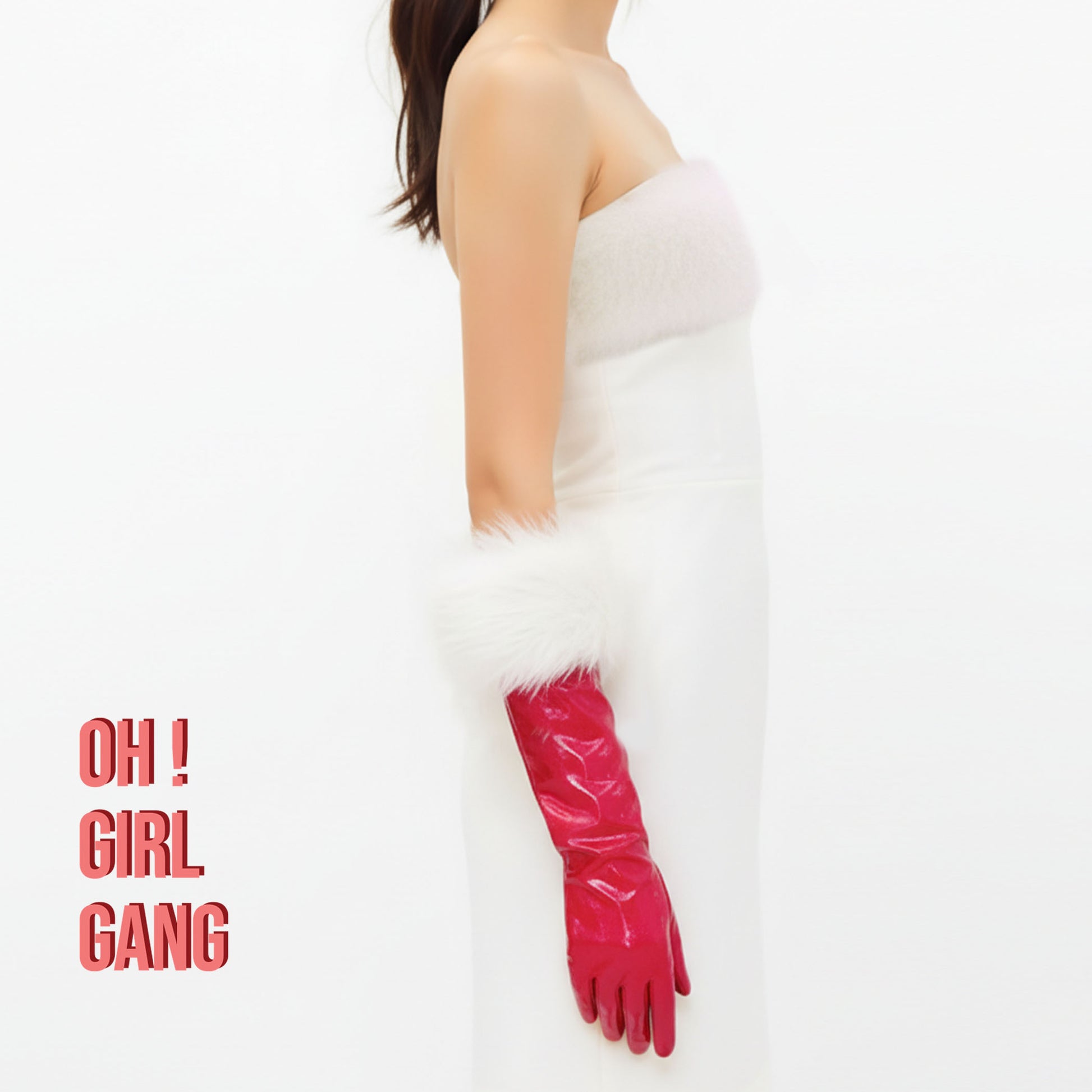 Santa Red Patent Faux Leather Gloves with White Fur Cuffs – Elbow-Length Christmas Costume, Festive Holiday Party, Mrs. Claus Cosplay - Oh Girl Gang