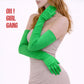 Green Satin 1920s Opera Gloves