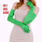 Green Satin 1920s Opera Gloves