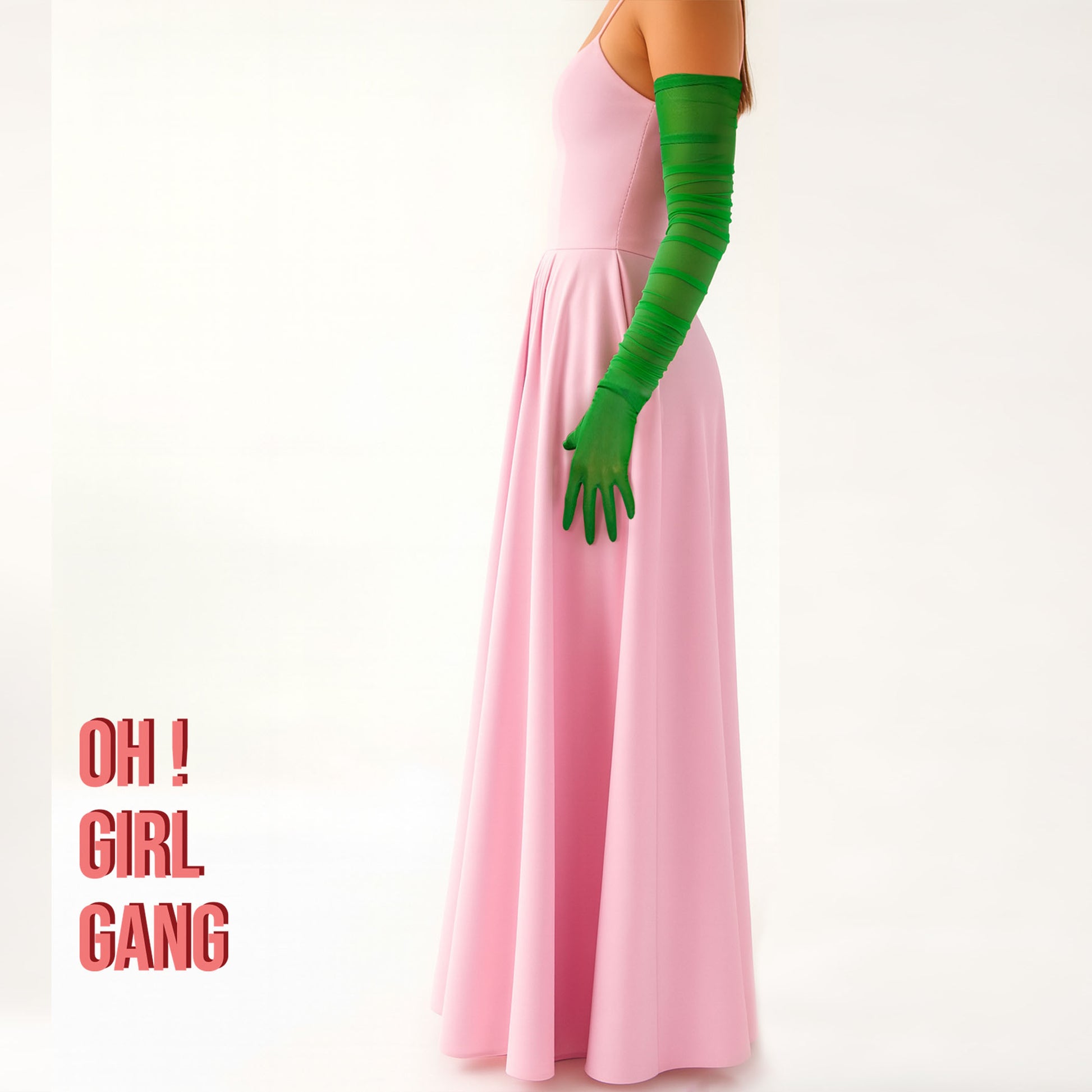 Green Opera gloves in 7 colors: Touch-Screen Bridal Gloves (70 cm)