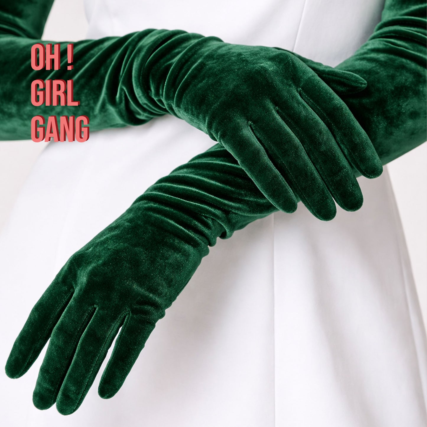 Dark Green Velvet Opera Gloves: 70cm Evening Costume Gloves, Drag Prom Stage - Buy in Bundle | Choose Any Colors for Each Pair