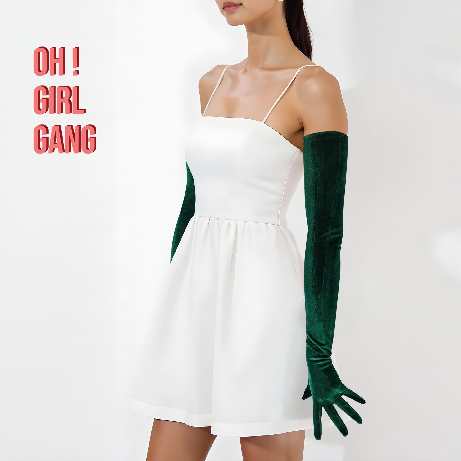  green Opera Gloves with Multiple Colors (70cm)