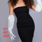 Unisex Fashionable Gloves. White / Black Leather (50cm)