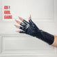 Chic Black Faux Leather Fingerless Gloves