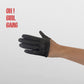 Half Palm Genuine Leather Black Short Gloves