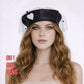 Noir Heart 🖤  Veil Beret, Black hat with heart decoration and black birdcage veil