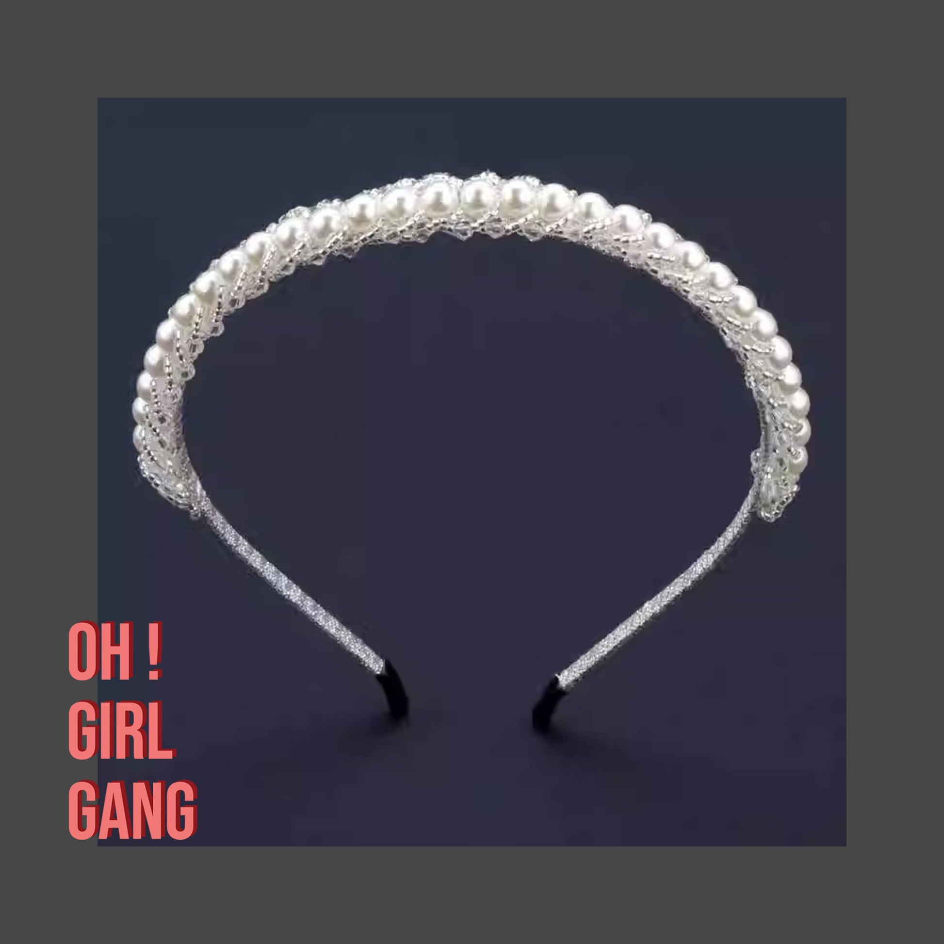 Bridal, evening Pearl, Beaded Headband