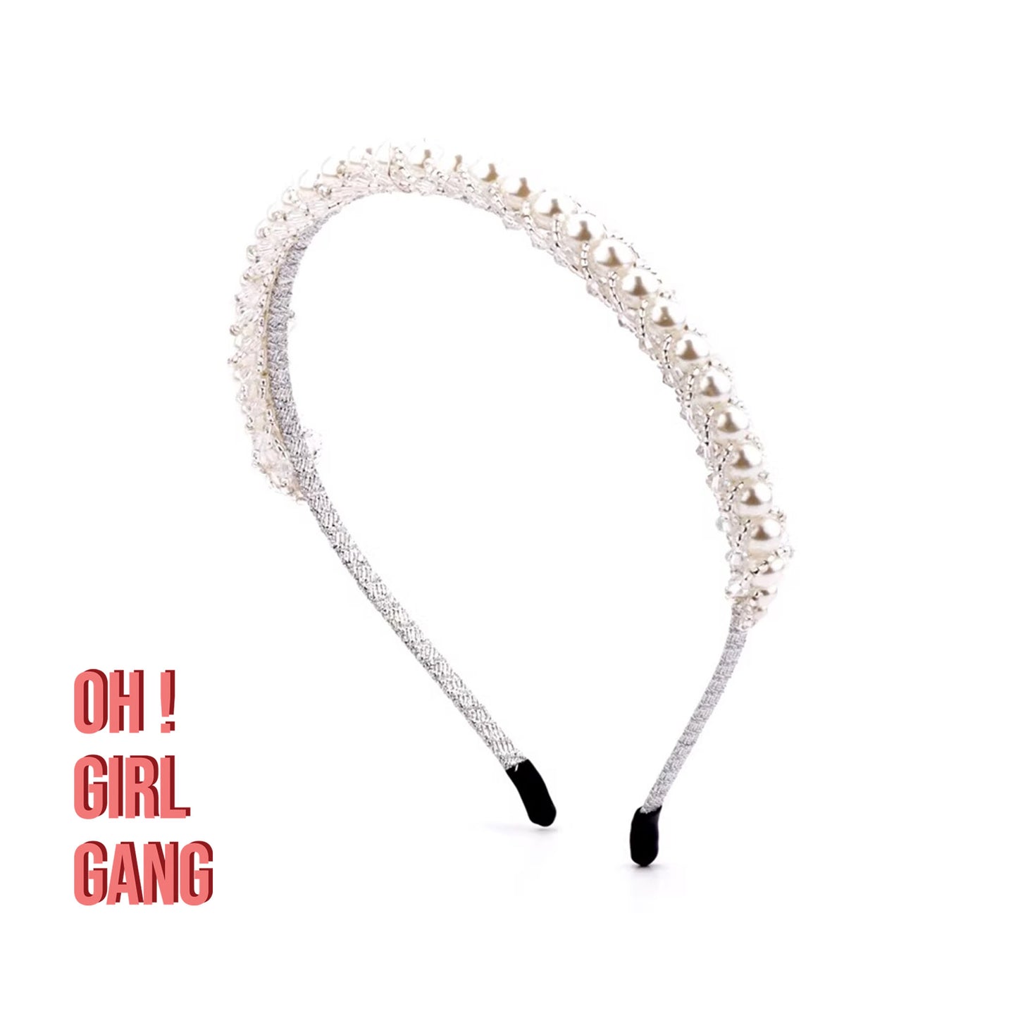Bridal, evening Pearl, Beaded Headband