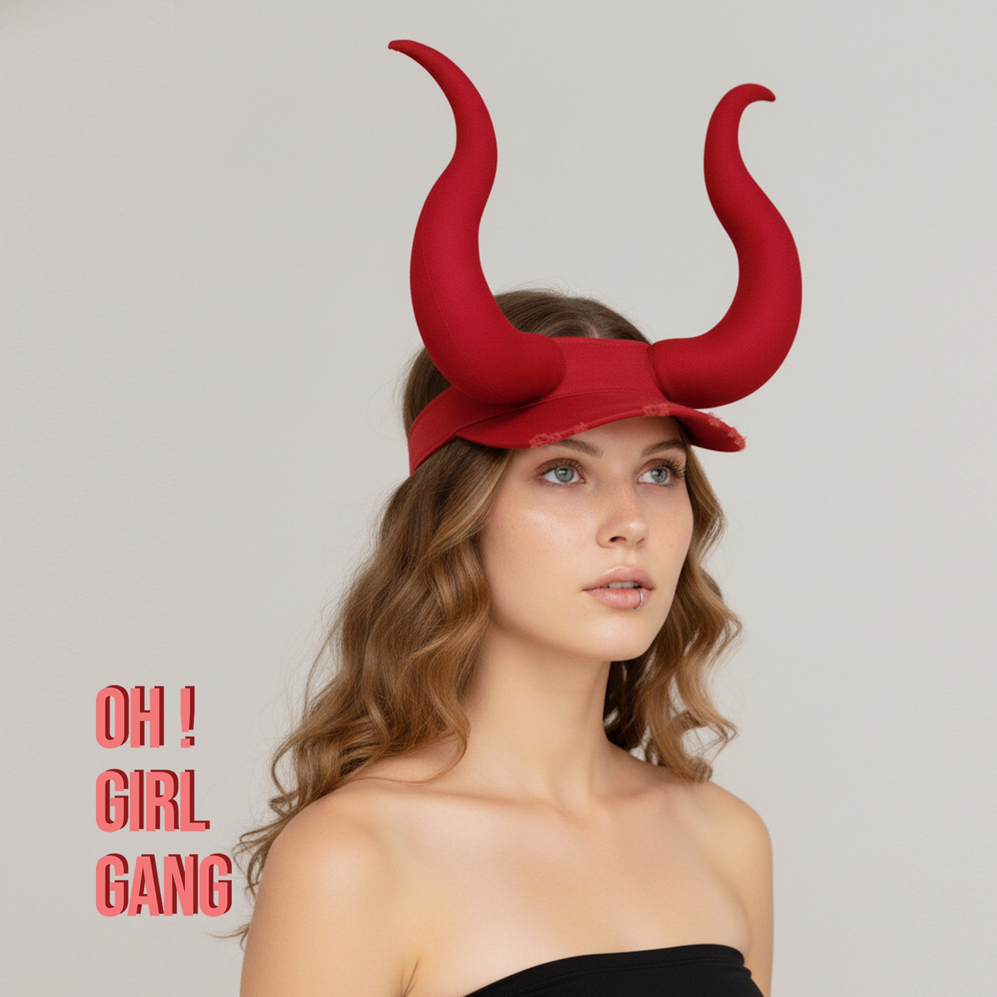 Red Horn Cap – Statement Fantasy Streetwear