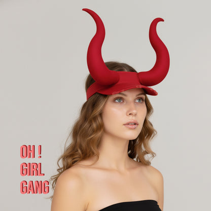 Red Horn Cap – Statement Fantasy Streetwear