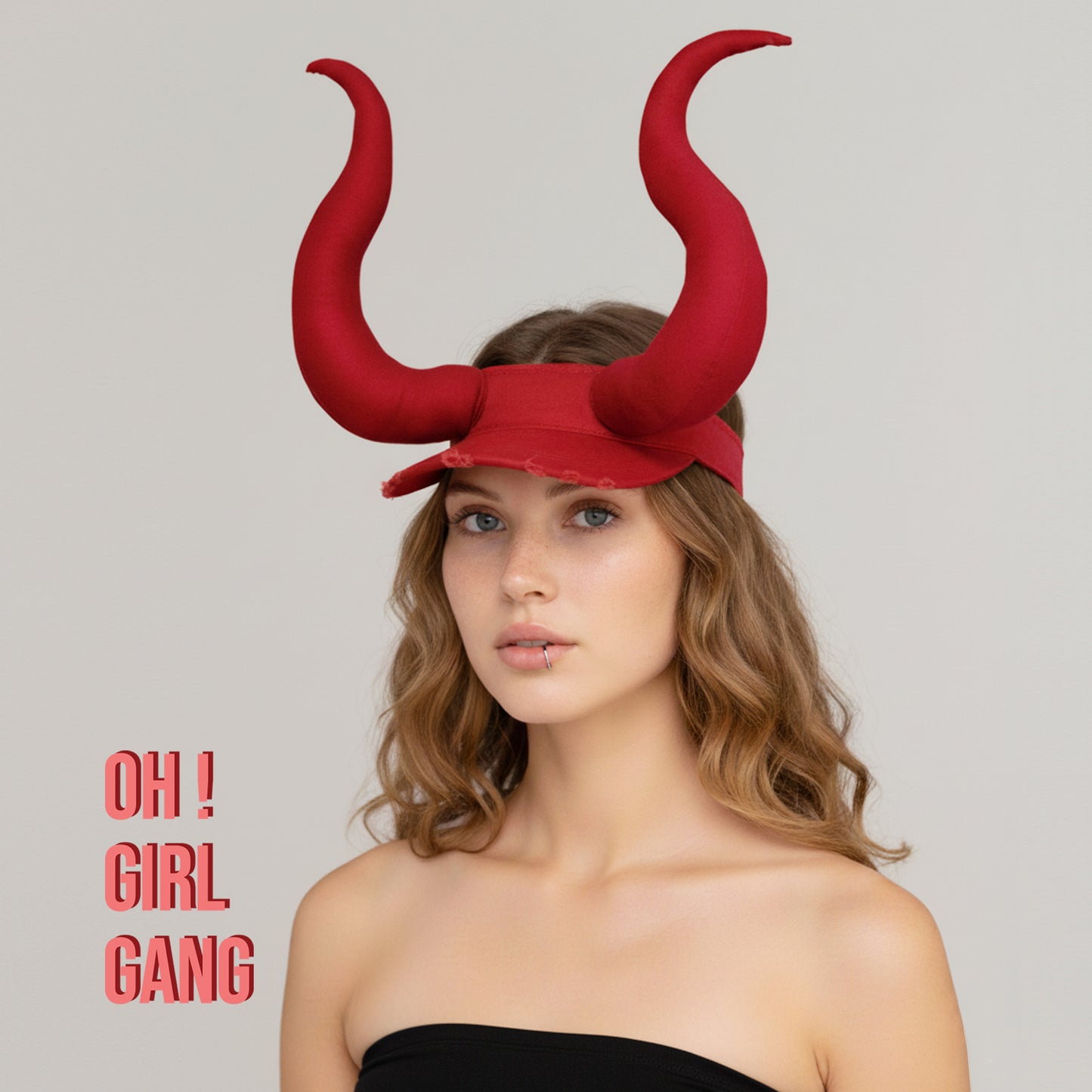 Red Horn Cap – Statement Fantasy Streetwear