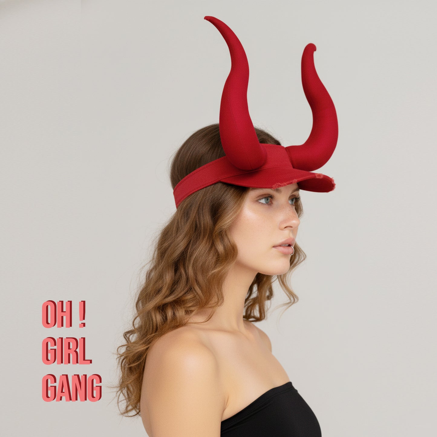 Red Horn Cap – Statement Fantasy Streetwear