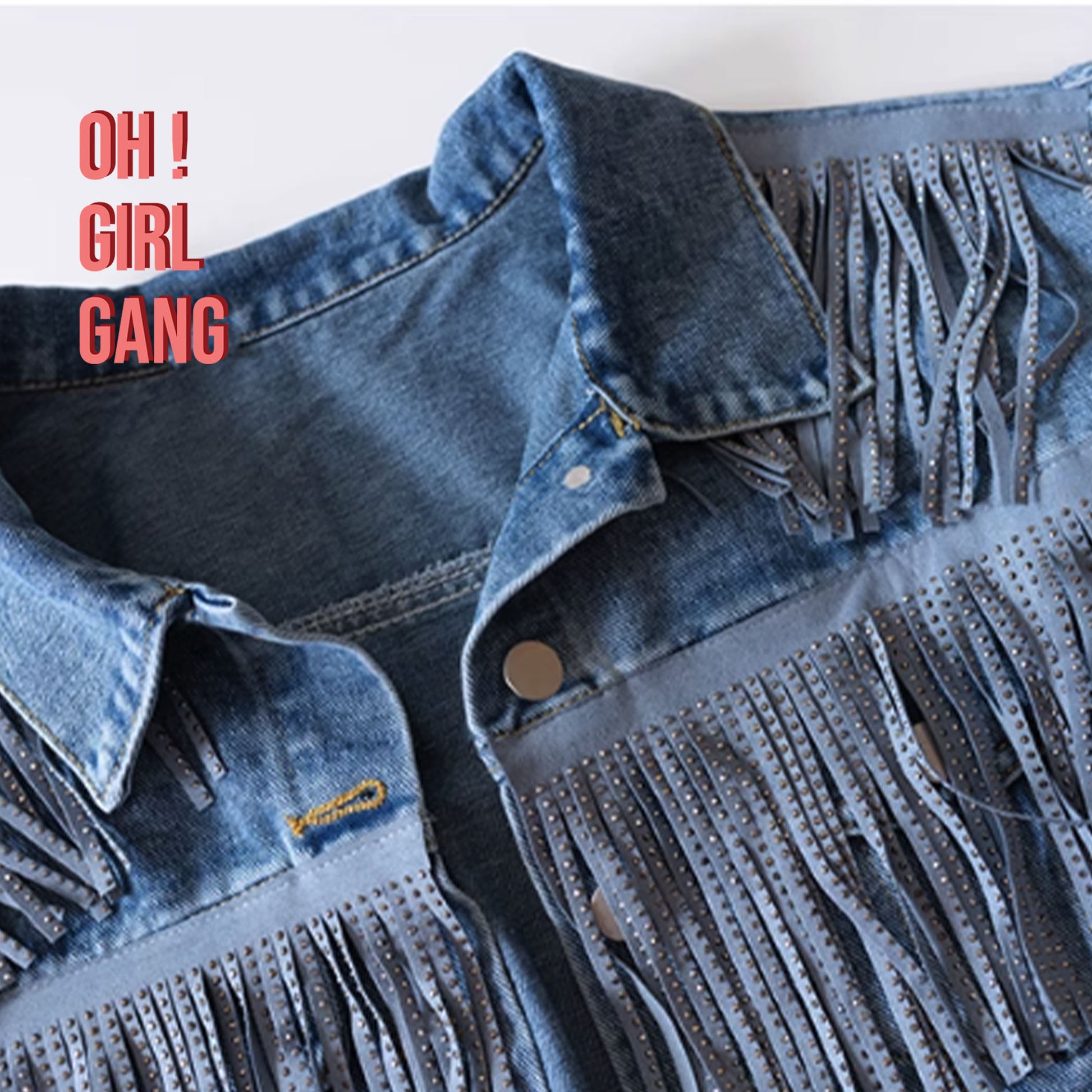 Sparkly Denim Vest | Sleeveless Glitter Button-Up Jacket |