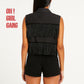 Sparkly Denim Vest | Sleeveless Glitter Button-Up Jacket |