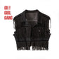Sparkly Denim Vest | Sleeveless Glitter Button-Up Jacket |