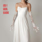 Pink Floral Lace Bridal Opera Gloves (62cm)