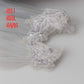 Hand-Beaded Vintage Lace Bridal Veil | Short Cap Veil