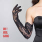 Black Lace Bridal Gloves (62cm)