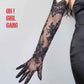 Black Lace Bridal Gloves (62cm)