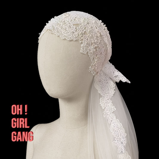 Bridal Juliet Cap Veil, 1920's style Classic White Wedding Cathedral Veil, The Great Gatsby Bridal Bachelorette Party Veil.