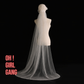Lace Juliet Cap Veil – 1920s Pearl & Rose Bridal Headpiece | 175cm Floor-Length Veil