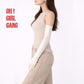 Latex PU Long Gloves (70cm) Beige