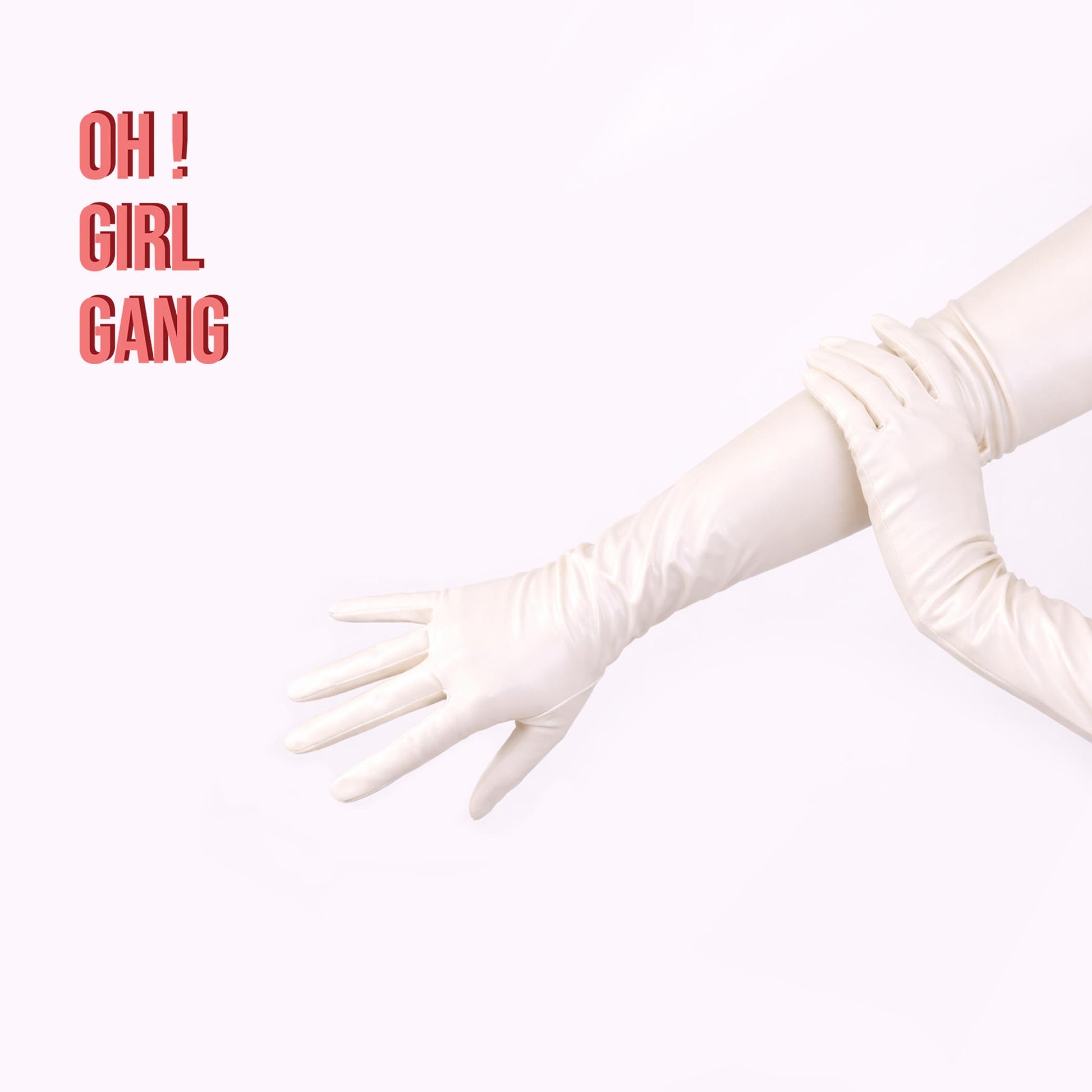 Latex PU Long Gloves (70cm) Beige