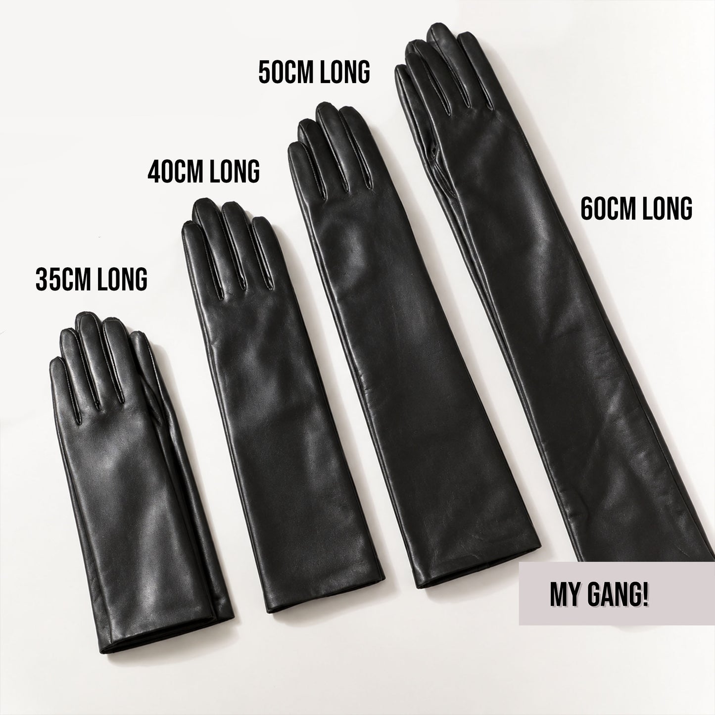 Men’s Genuine Leather Gloves, Custom Long Leather Gloves, Touchscreen Gloves, Thin Lining, Sizes S–XL, 35cm–80cm Lengths