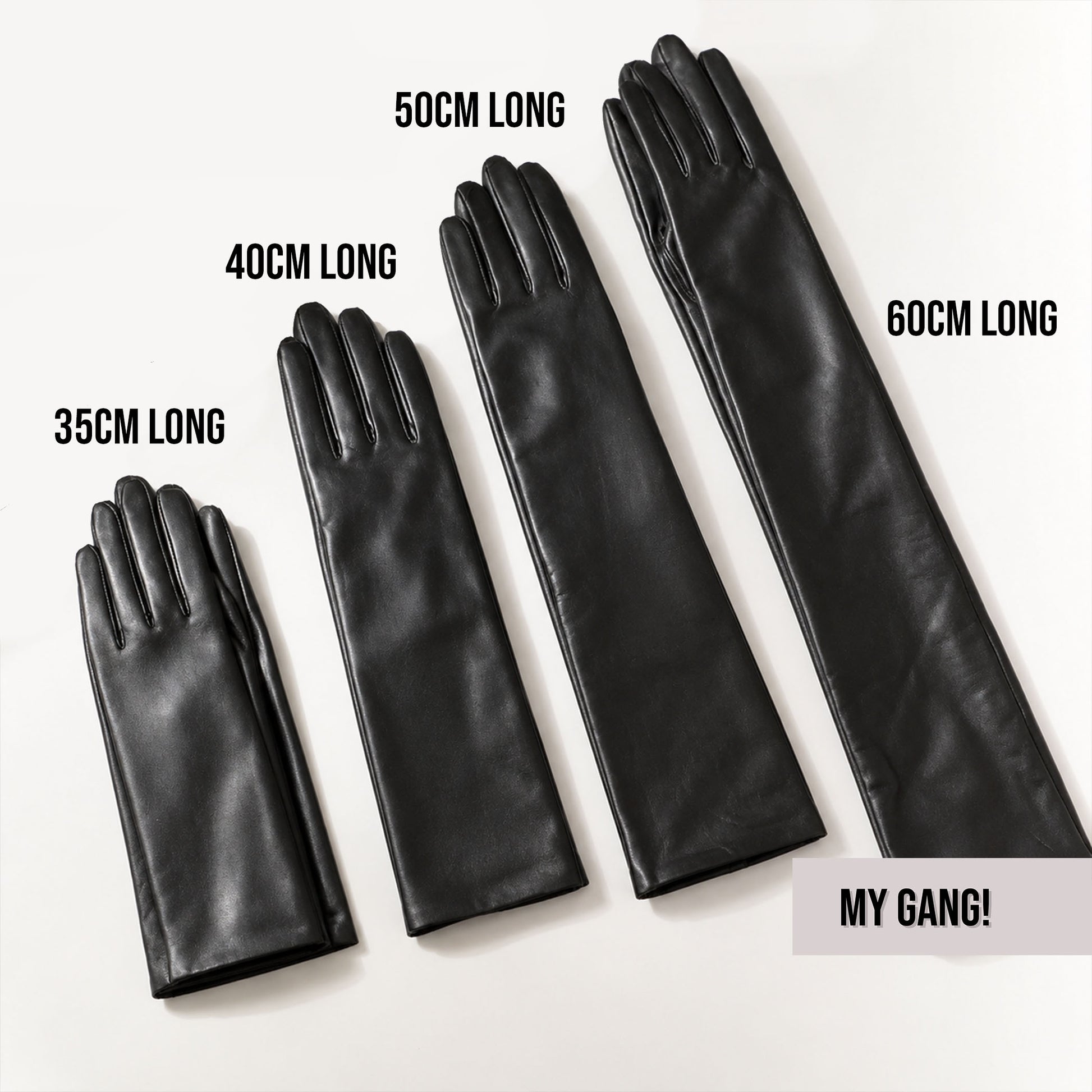 Men’s Genuine Leather Gloves, Custom Long Leather Gloves, Touchscreen Gloves, Thin Lining, Sizes S–XL, 35cm–80cm Lengths