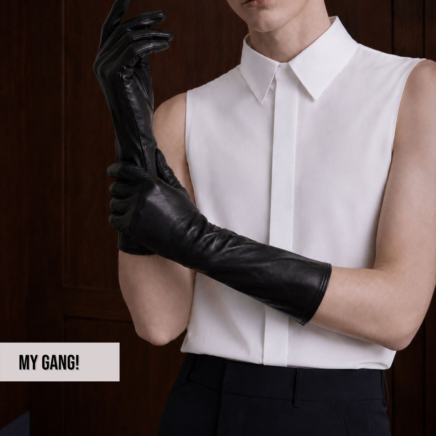 Men’s Genuine Leather Gloves, Custom Long Leather Gloves, Touchscreen Gloves, Thin Lining, Sizes S–XL, 35cm–80cm Lengths