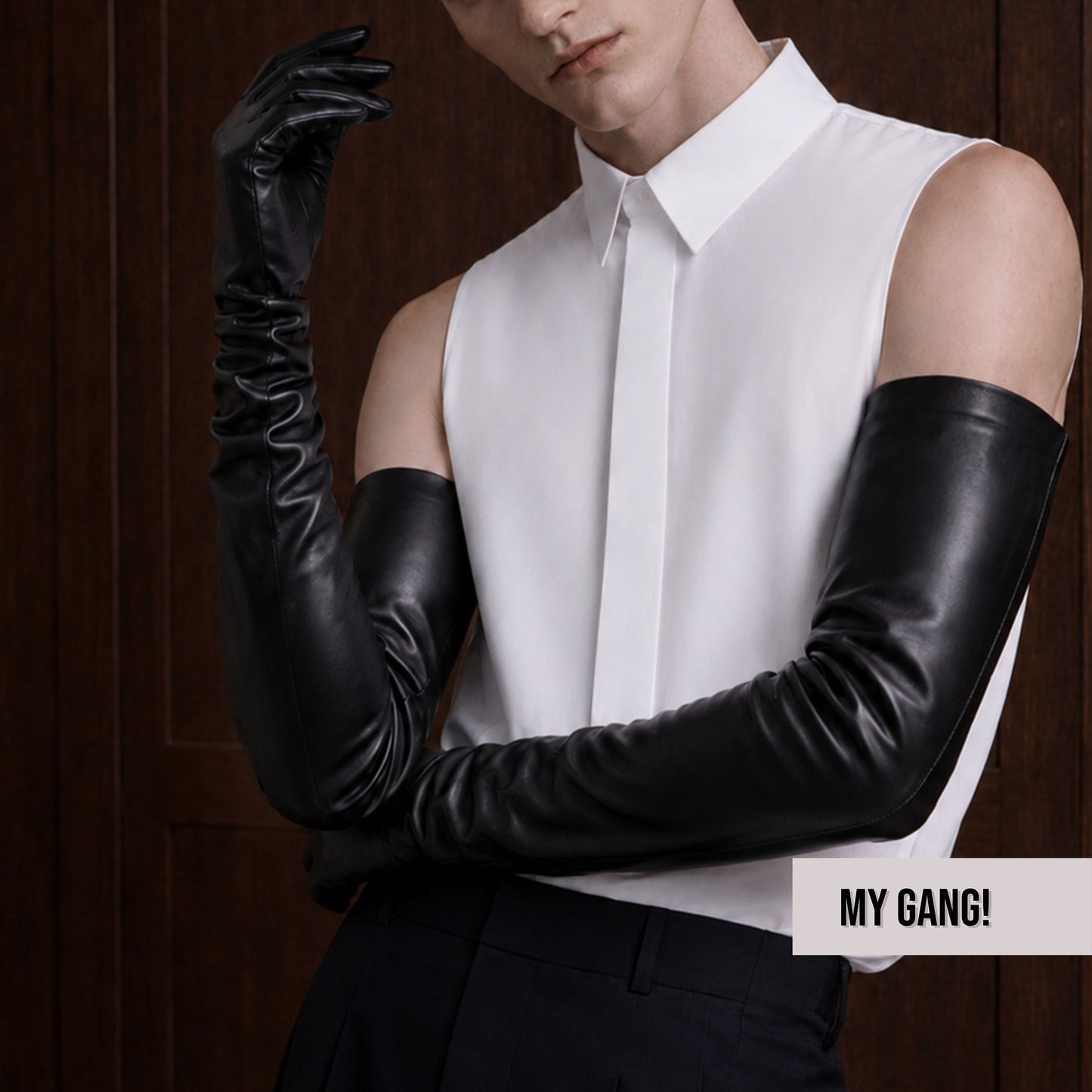 Men’s Genuine Leather Gloves, Custom Long Leather Gloves, Touchscreen Gloves, Thin Lining, Sizes S–XL, 35cm–80cm Lengths