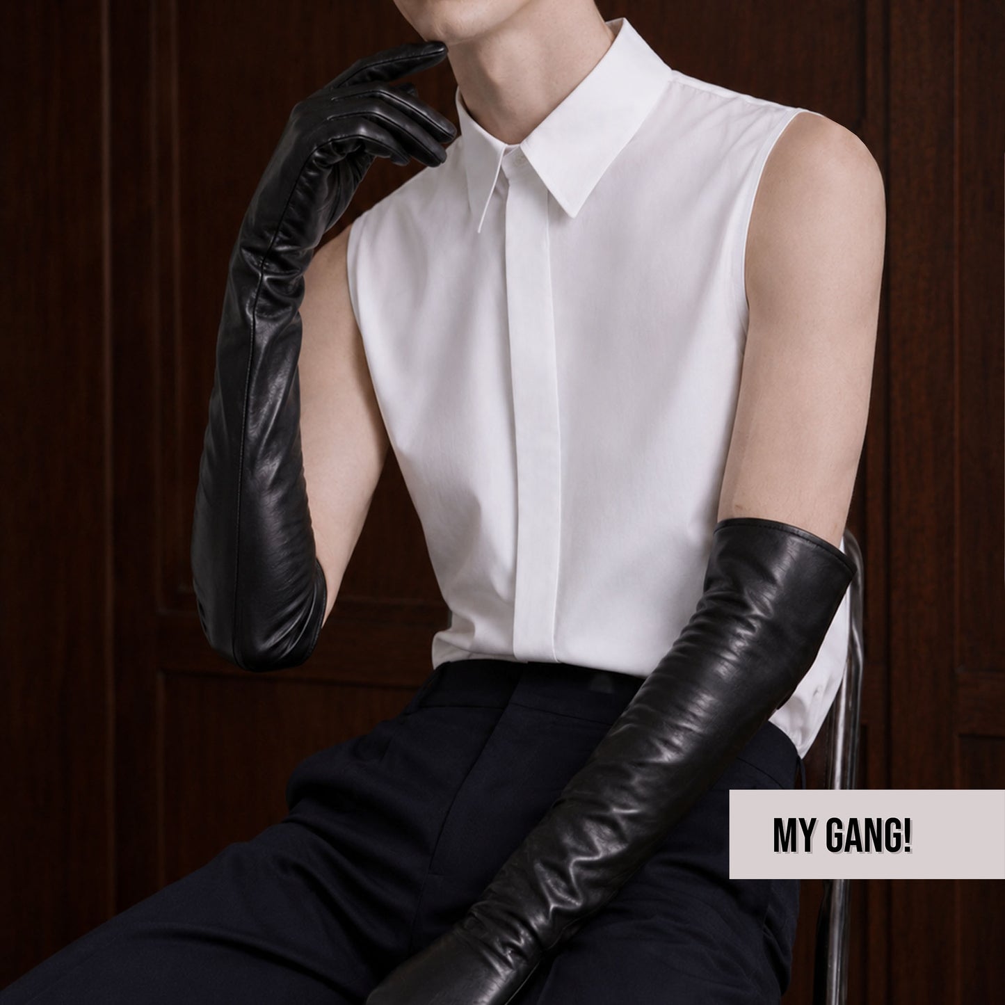 Men’s Genuine Leather Gloves, Custom Long Leather Gloves, Touchscreen Gloves, Thin Lining, Sizes S–XL, 35cm–80cm Lengths