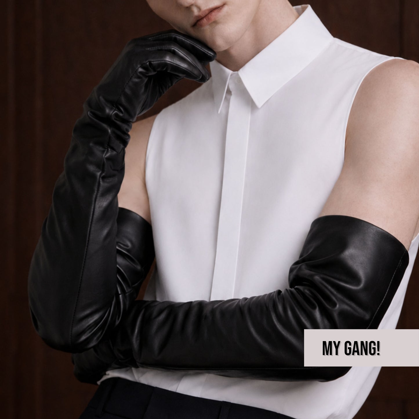 Men’s Genuine Leather Gloves, Custom Long Leather Gloves, Touchscreen Gloves, Thin Lining, Sizes S–XL, 35cm–80cm Lengths