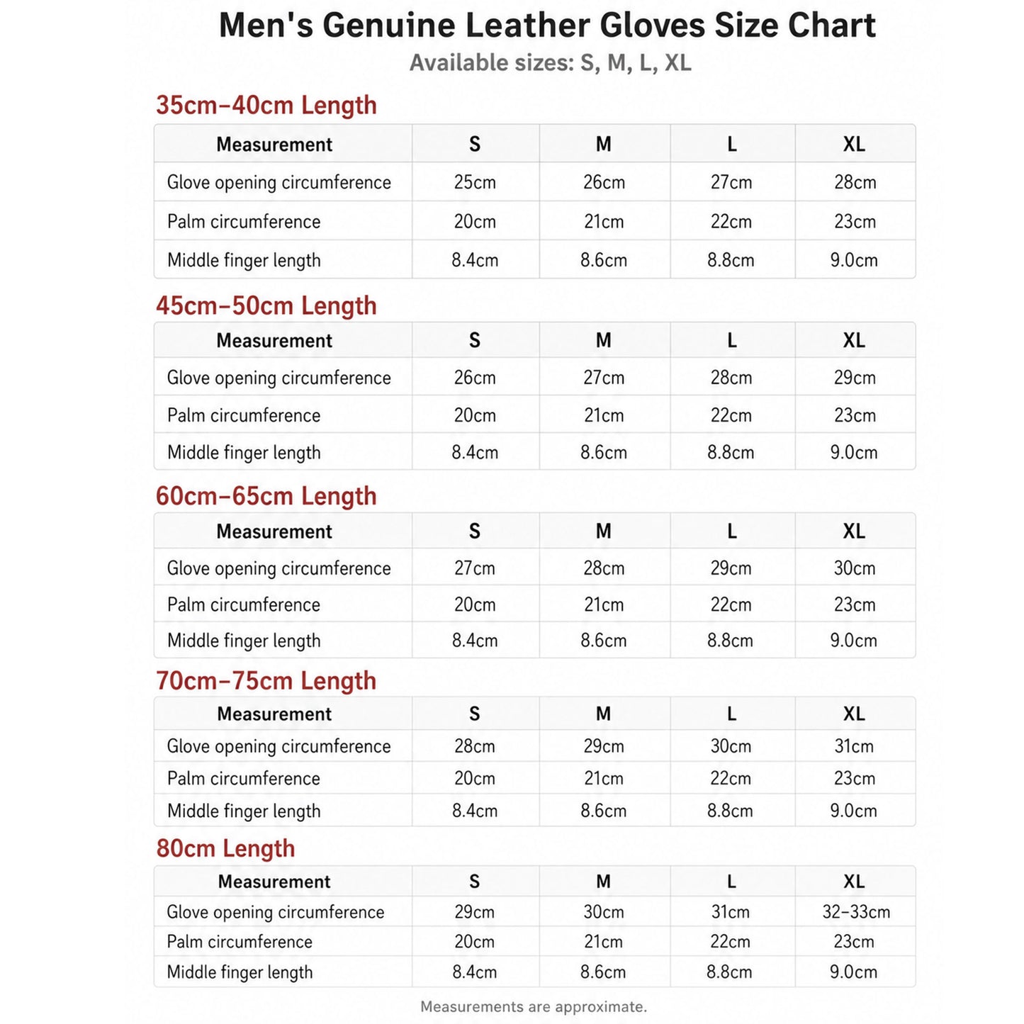Men’s Genuine Leather Gloves, Custom Long Leather Gloves