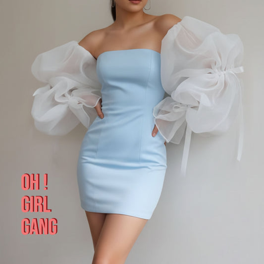 Boho Detachable Organza Sleeves with Ruffles (White, Ivory, Black)