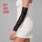 Genuine Leather Long Arm Sleeves – Fingerless Leather Gloves