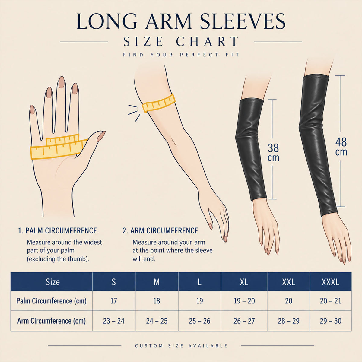 Genuine Leather Long Arm Sleeves – Fingerless Leather Gloves