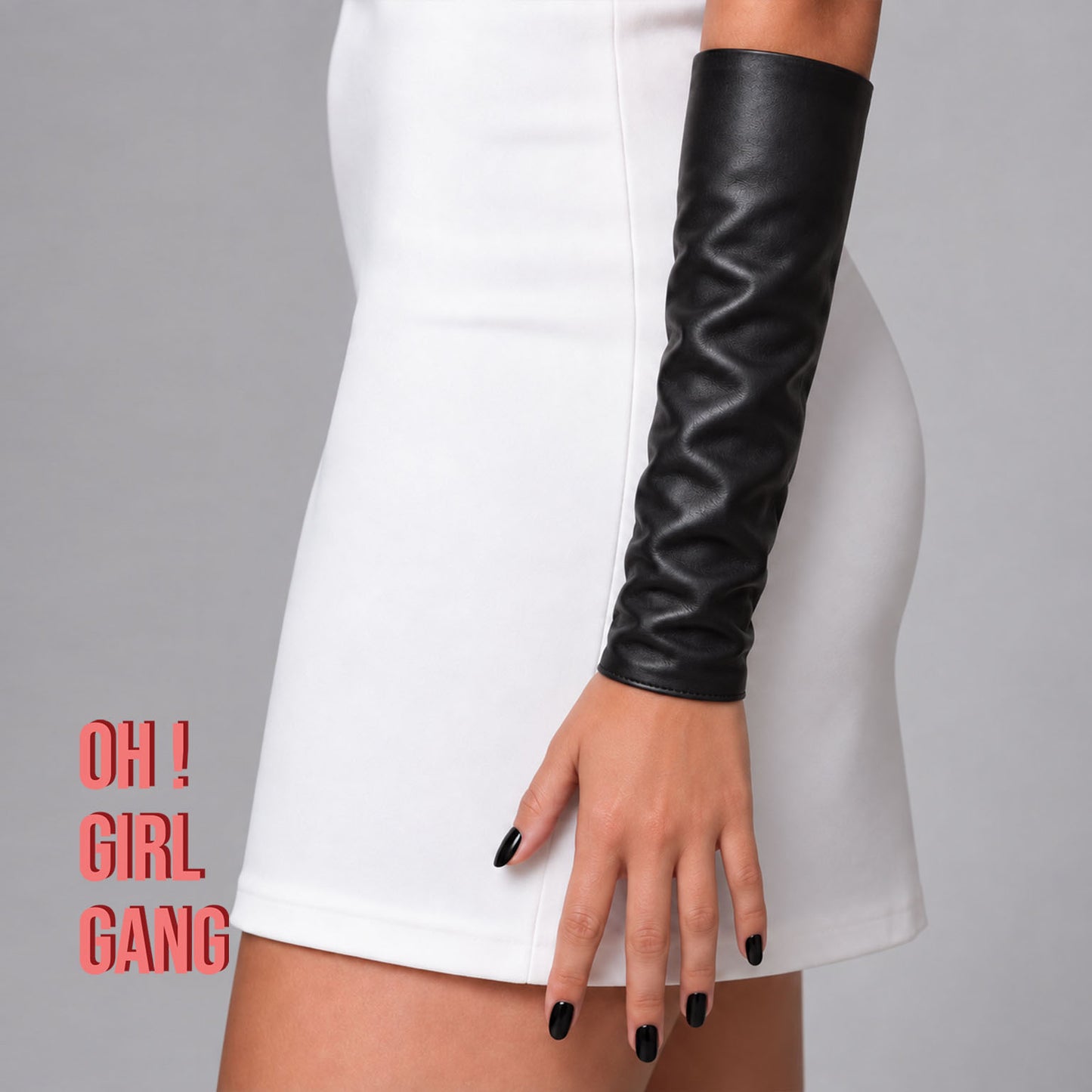 Genuine Leather Long Arm Sleeves – Fingerless Leather Gloves