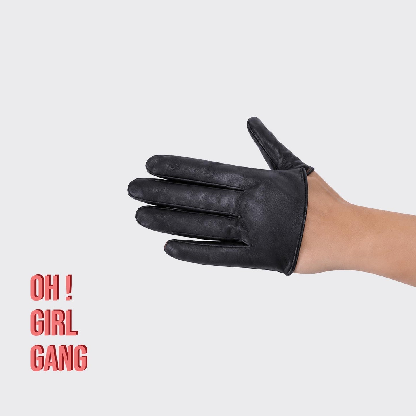 Black Genuine Leather Ultra Short Gloves – Half-Palm Accessory for Parties, festivals & Editorial Looks