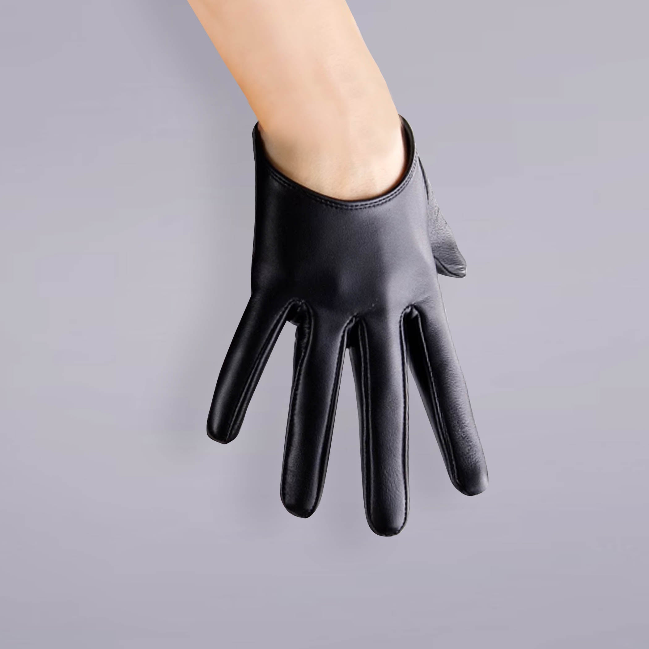 Ultrashort GENUINE LEATHER Half Palm Gloves Oh Girl Gang