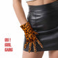 Leopard Print GENUINE LEATHER short gloves ( zebra print, white) Fine quality touch screen leather gloves (25 cm) Winter gloves