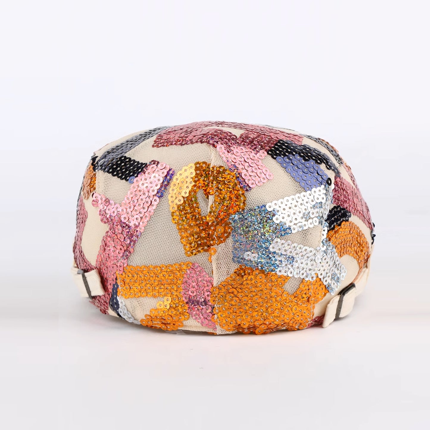 Sequin Alphabet Patchwork Colorful Letters Flat Cap
