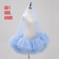 Light Blue Bridal Veil with Ruffles