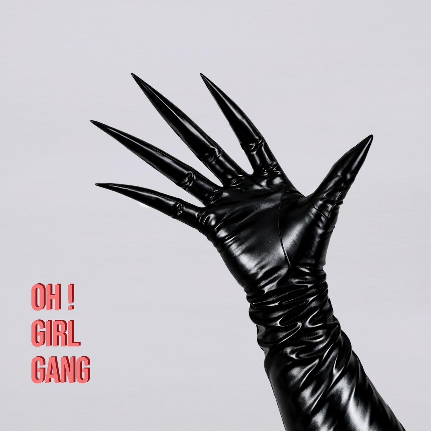 Black Shiny Claw-style Extended Finger Gloves – 35cm Short & 70cm Long