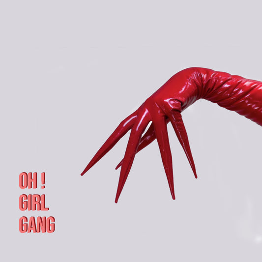 Red Shiny Claw-style Extended Finger Gloves – 35cm Short & 70cm Long