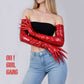 Red Shiny Claw-style Extended Finger Gloves – 35cm Short & 70cm Long